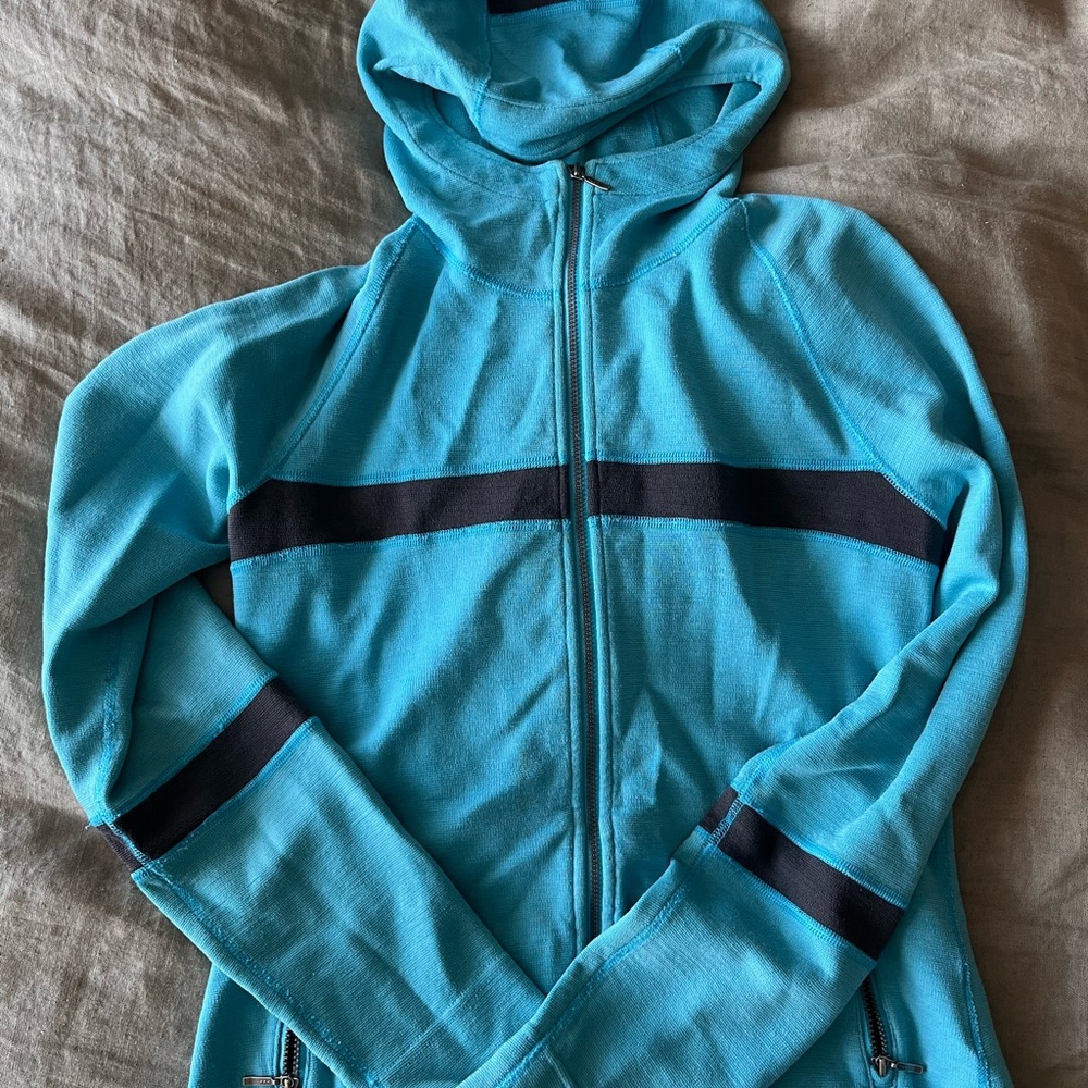 Blue and Black Zip-Up Hoodie